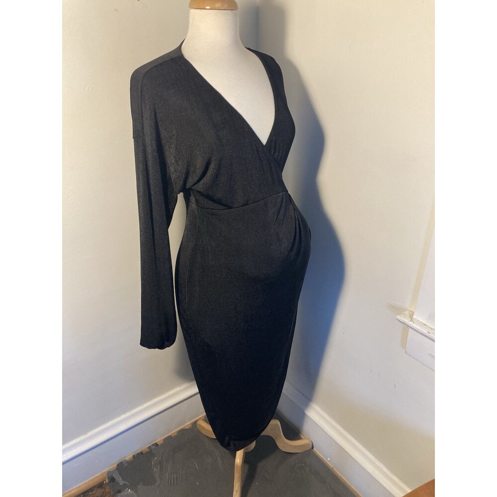 ASOS sz 6 Maternity Black Stretch Long Dress